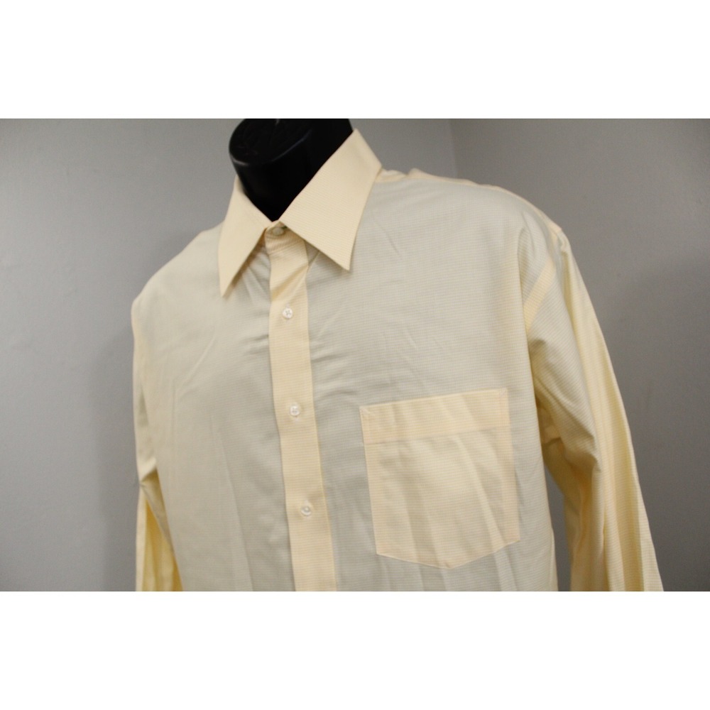 Tommy Hilfiger Dress Shirt Yellow Plaid Long Sleeve VTG Mens Size 17 34/35 XL